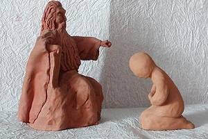 Keramik-17 - Ausschnitt. Kunstwerk von Aranka Mágori.